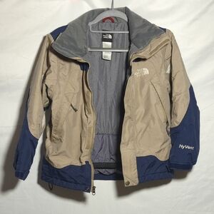 The North Face Boys Jacket Beige Navy Size Small Youth Outdoor